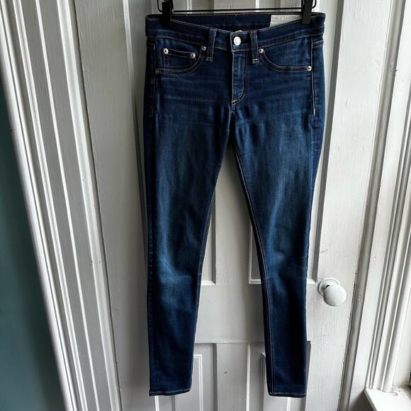 Rag & Bone Skinny Stretch Denim Jeans in Bedford Wash - Picture 2 of 10